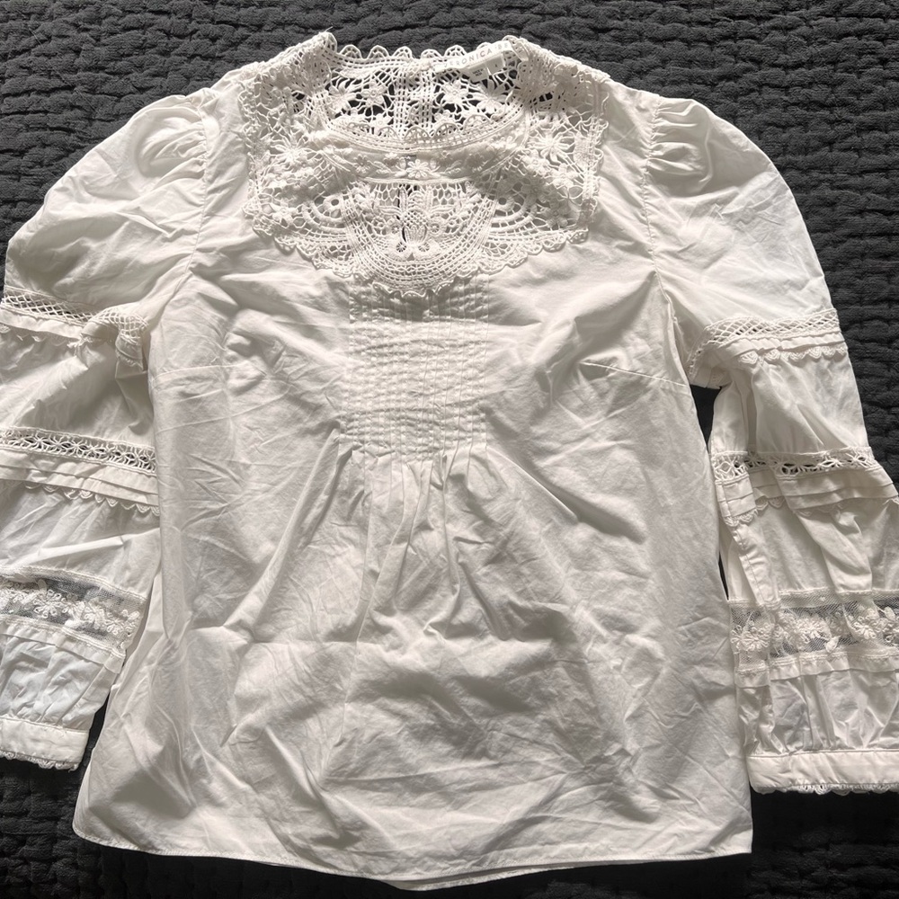 Veronica Beard White Lace Women's Top